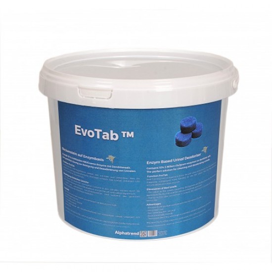 80 EvoTabs – 45 grams per Tab, enzyme based urinal deodorizer and heavy duty drainage cleaner! Prevents clogging in traditional urinals and improves the lifespan of a water-free urinal cartridge by a factor of 4!